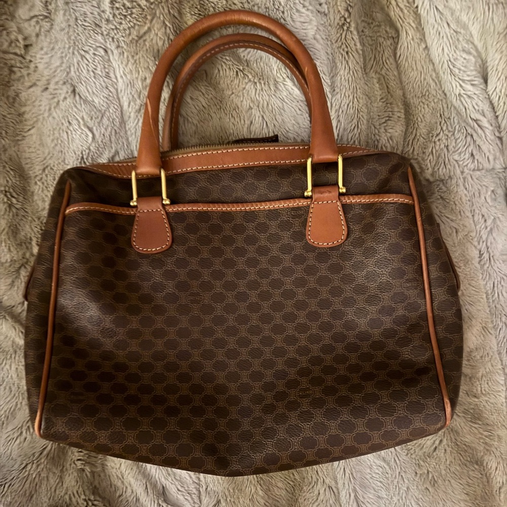 Celine Stylish Brown Tote with Tan Accents Excellent Preloved Condition - Picture 2 of 8
